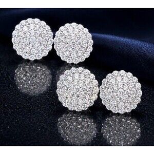 VVS Moissanite Stud Earrings 10.5mm 925 Sterling Silver Screw Back Unisex
